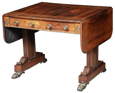 Lot 368 - George IV Rosewood and Brass-Inlaid Sofa Table...