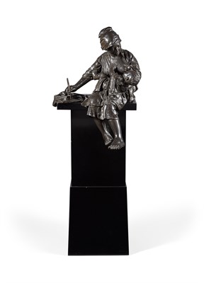 Lot 117 - Japanese Bronze Figure of a Mother and Child...