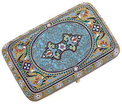 Lot 39 - Russian Silver-Gilt and Cloisonné Enamel...