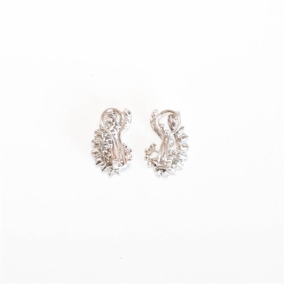 Lot 215 - Pair of White Gold and Diamond Earclips