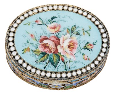 Lot 86 - Russian Silver-Gilt Cloisonné and En Plein...