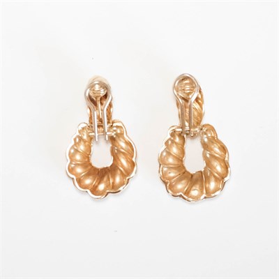Lot 252 - Pair of Gold Door Knocker Earclips
