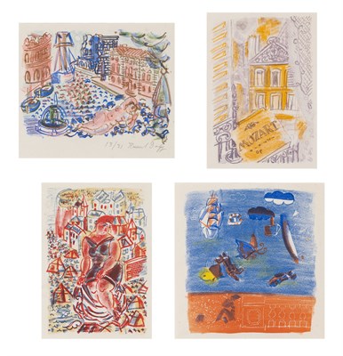 Lot 1054 - Raoul Dufy (1877-1953) BAIGNEUSE; MOZART;...