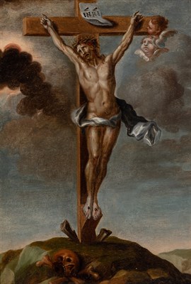 Lot 11 - Spanish School 17th Century Crucifixion Oil on...
