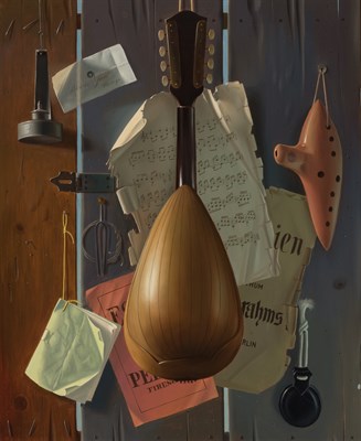 Lot 819 - Alfredo Serri Italian, 1897-1972 Mandolin and...