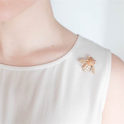 Lot 10 - Gold, Diamond and Ruby Insect Pin