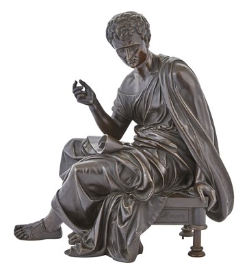 Lot 186 - French Patinated Bronze Seated Figure of the...