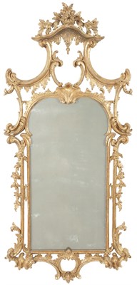 Lot 335 - George III Giltwood Mirror The arched mirror...