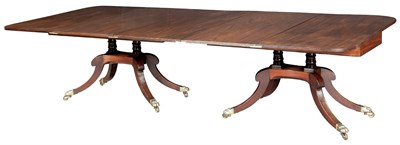 Lot 350 - Regency Mahogany Two-Pedestal Dining Table...