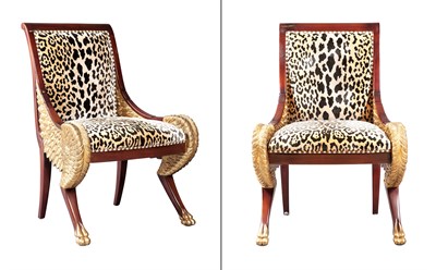 Lot 843 - Pair of Russian Neoclassical Style Mahogany...