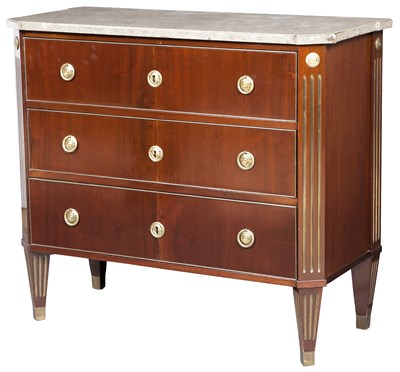 Lot 841 - Russian Mahogany and Brass-Inlaid Chest of...