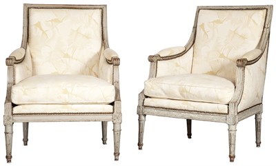 Lot 872 - Assembled Pair of Louis XVI Grey-Painted...