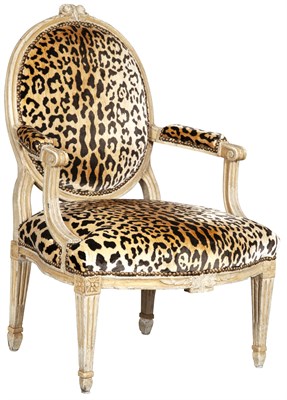 Lot 875 - Continental Neoclassical Painted Armchair Late...