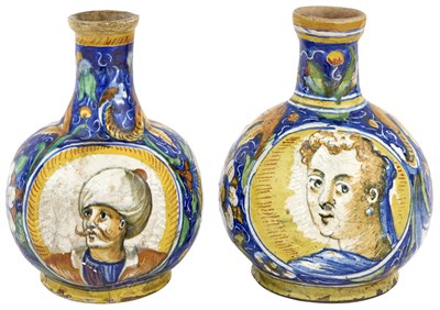 Lot 218 - Two Italian Maiolica Bottle Vases Circa 1560...