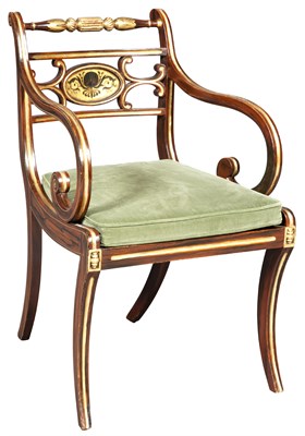Lot 118 - Regency Style Grain-Painted and Parcel-Gilt...