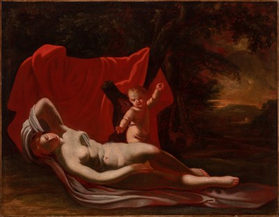 Lot 7 - Circle of Nicolas Poussin Sleeping Venus Oil...