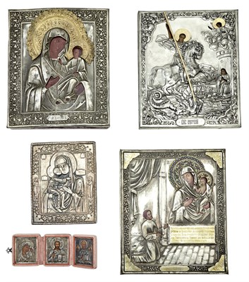 Lot 243 - Group of Five Russian Silver and Silver Plated...