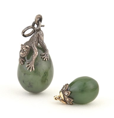 Lot 247 - Two Fabergé Style Silver and Gold-Mounted...