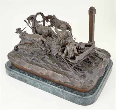 Lot 263 - Russian Bronze Group of The Milepost After the...