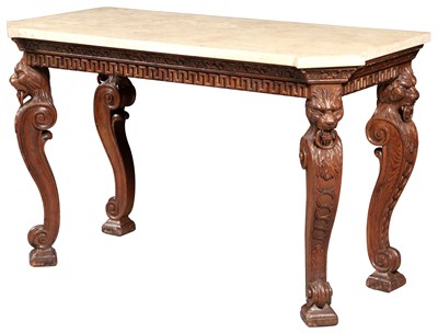 Lot 323 - George II Pine and Marble Pier Table After a...