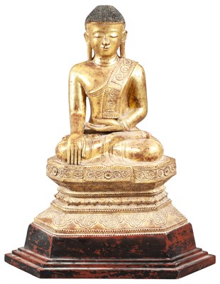 Lot 160 - Large Composition Figure of Buddha Seated on a...