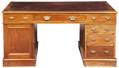 Lot 145 - English Mahogany Partners' Pedestal Desk...