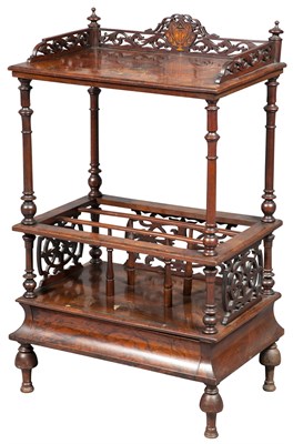Lot 106 - Victorian Walnut and Marquetry Canterbury...