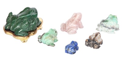 Lot 868 - Group of Six Various Hardstone Toads Length of...