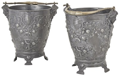 Lot 295 - Pair of Bronze-Handled Metal Footed Wine...