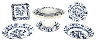 Lot 107 - Assembled Meissen and Meissen Style Blue Onion...