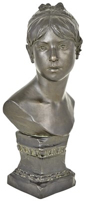 Lot 301 - Italian Patinated Bronze Bust of a Young Woman...