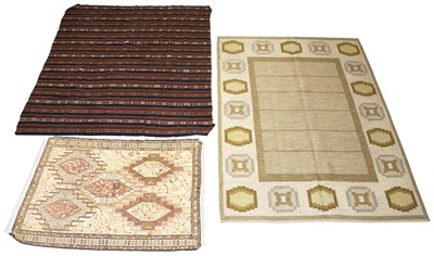 Lot 346 - Three Flat-Woven Rugs A Romanian Kilim, a...