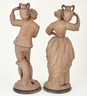 Lot 148 - Pair of B.L. & C. Parcel Painted Terracotta...