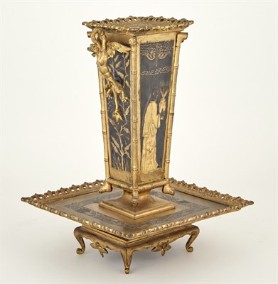 Lot 155 - Japanesque Gilt and Patinated Bronze...