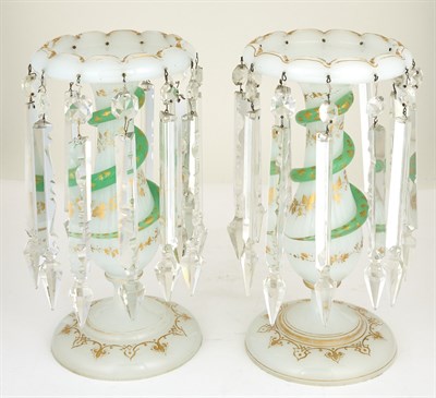 Lot 289 - Pair of French Green and White Molded and...
