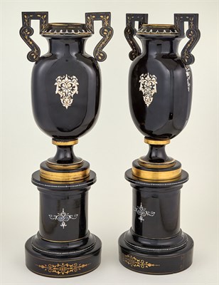 Lot 297 - Pair of Continental Porcelain-Mounted Gilt and...
