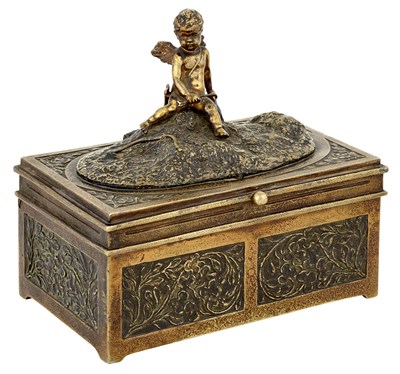 Lot 104 - Continental Gilt and Patinated Bronze Box With...