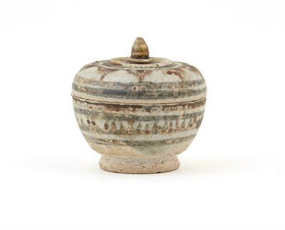 Lot 186 - Thai Sawankhalok Pottery Box and Cover 15th...
