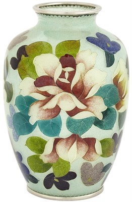 Lot 200 - Japanese Plique-à-Jour Enameled Vase Early...