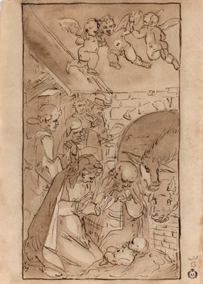 Lot 19 - Manner of Luca Cambiaso Adoration of the...