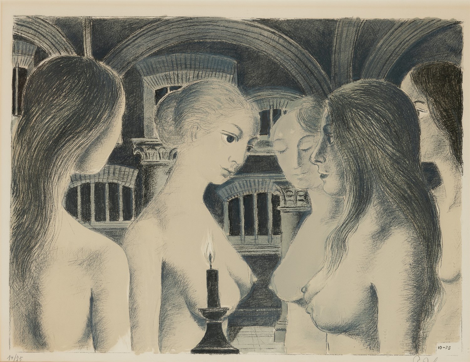 Lot 75 - Paul Delvaux (1897-1994) LA VOÛTE (JACOB 68)...