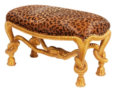 Lot 361 - Napoleon III Style Giltwood and Leopard Print...