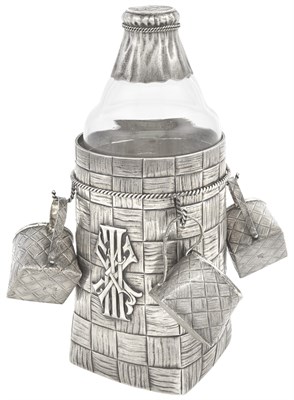 Lot 146 - Russian Silver Trompe L'Oeil and Glass Vodka...