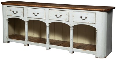 Lot 276 - Blue Painted and Pine Dresser Base Height 36...