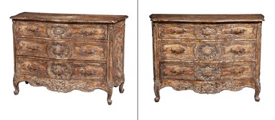 Lot 147 - Pair of Rococo Style Painted Commodes Height...