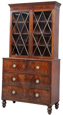 Lot 143 - Regency Mahogany and Brass-Inlaid Secretaire...