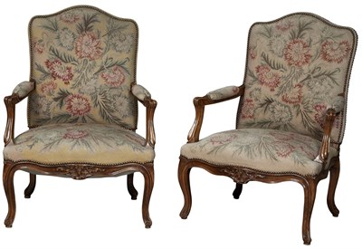 Lot 152 - Pair of Louis XV Style Beechwood and...