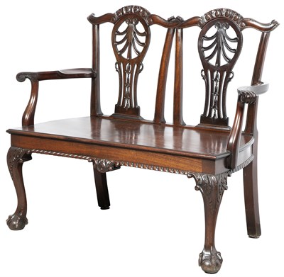 Lot 153 - George II Style Mahogany Double-Chairback...