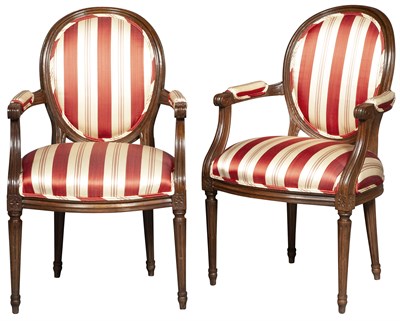Lot 141 - Pair of Louis XVI Style Stained Beechwood...