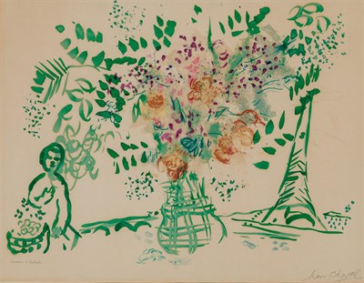 Lot 27 - Marc Chagall (1887-1985) LE BOUQUET VERT ET...